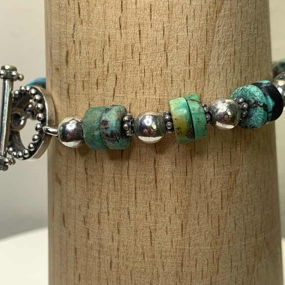Silpada Vintage RARE Sterling Silver & Turquoise Bead Bracelet/Earring Set - Picture 10 of 16